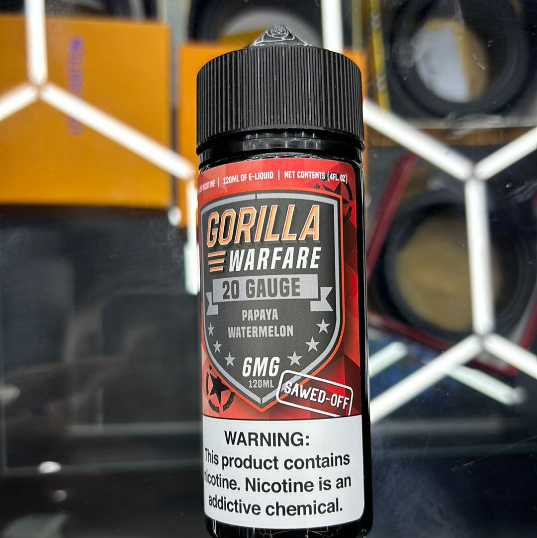 Gorilla warfare, 20 gauge papaya, watermelon 6 MG