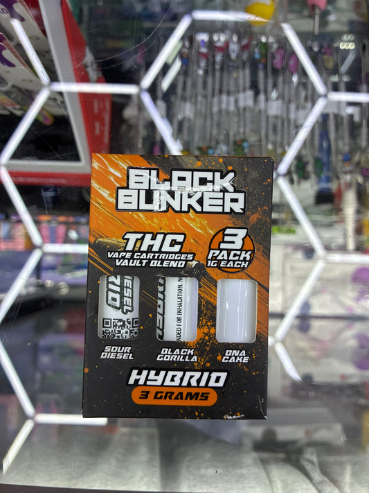 Black bunker Thca vape cartridges vault blend 3x1g hybrd