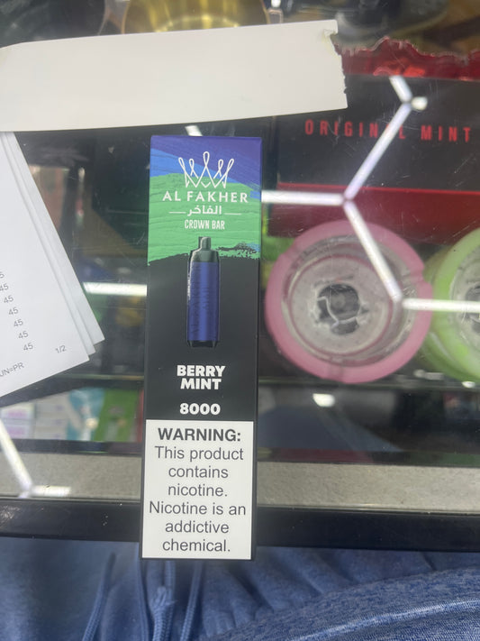 Al fakher crown bar berry mint 8000puffs