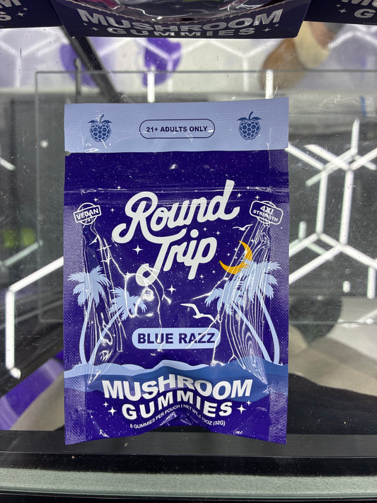 Round trip mushroom gummies 8ct blue razz