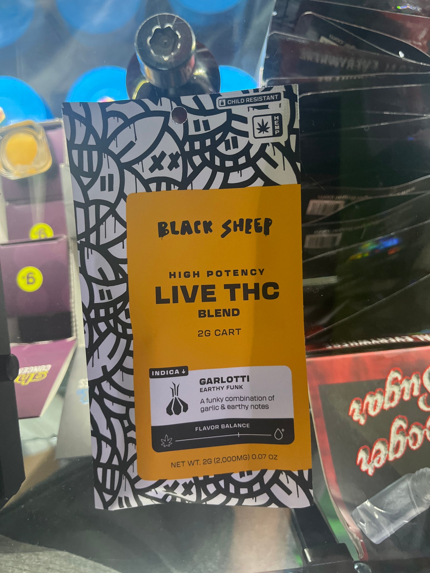 Black sheep live thca blend 2g cartridge garlotti sativa