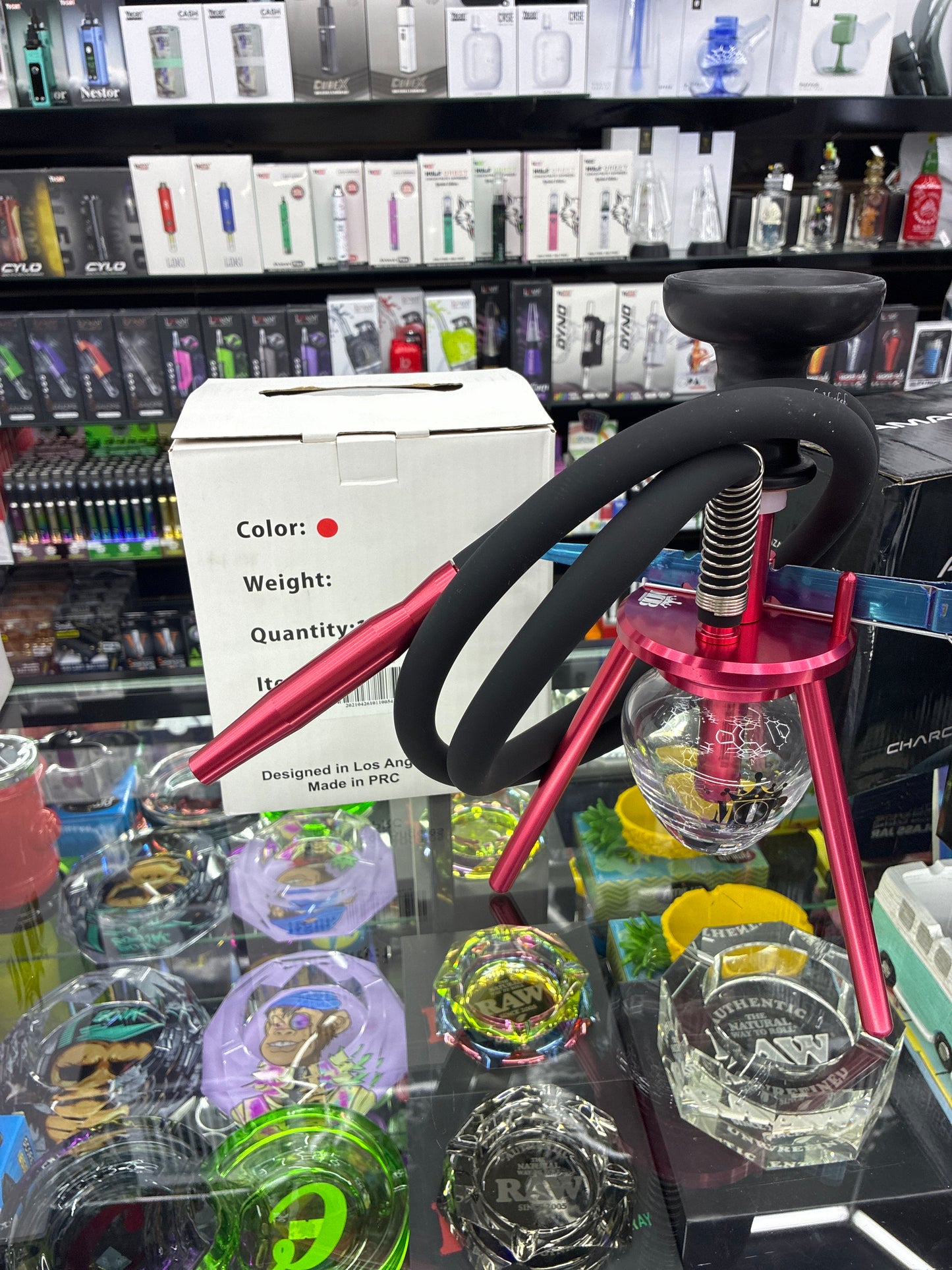 Mob mini spider hookah 12’ red