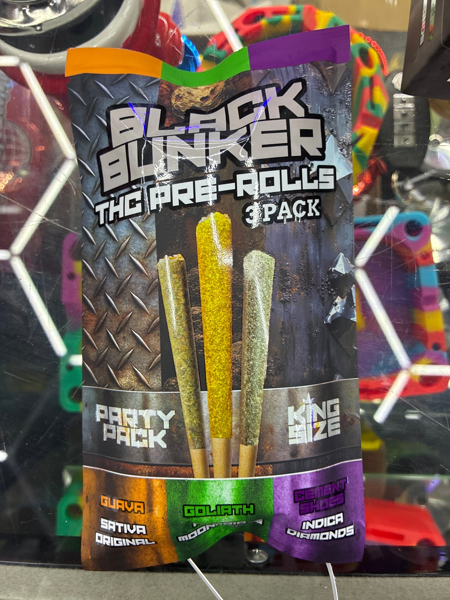 Black bunker thc pre-rolls 3 pack party pack king size