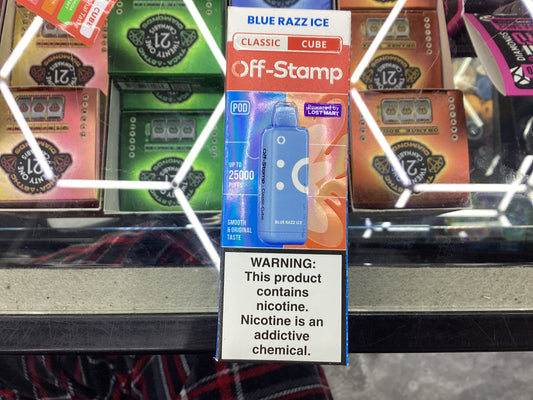 Off stamp classic cube 25K blue raz ice