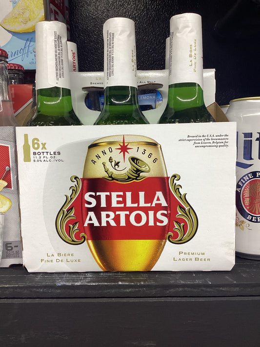 Stella Artois 6 pack bottles
