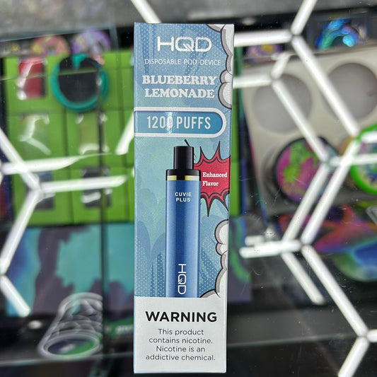 HQD blueberry lemonade, 1200 puffs curvie plus
