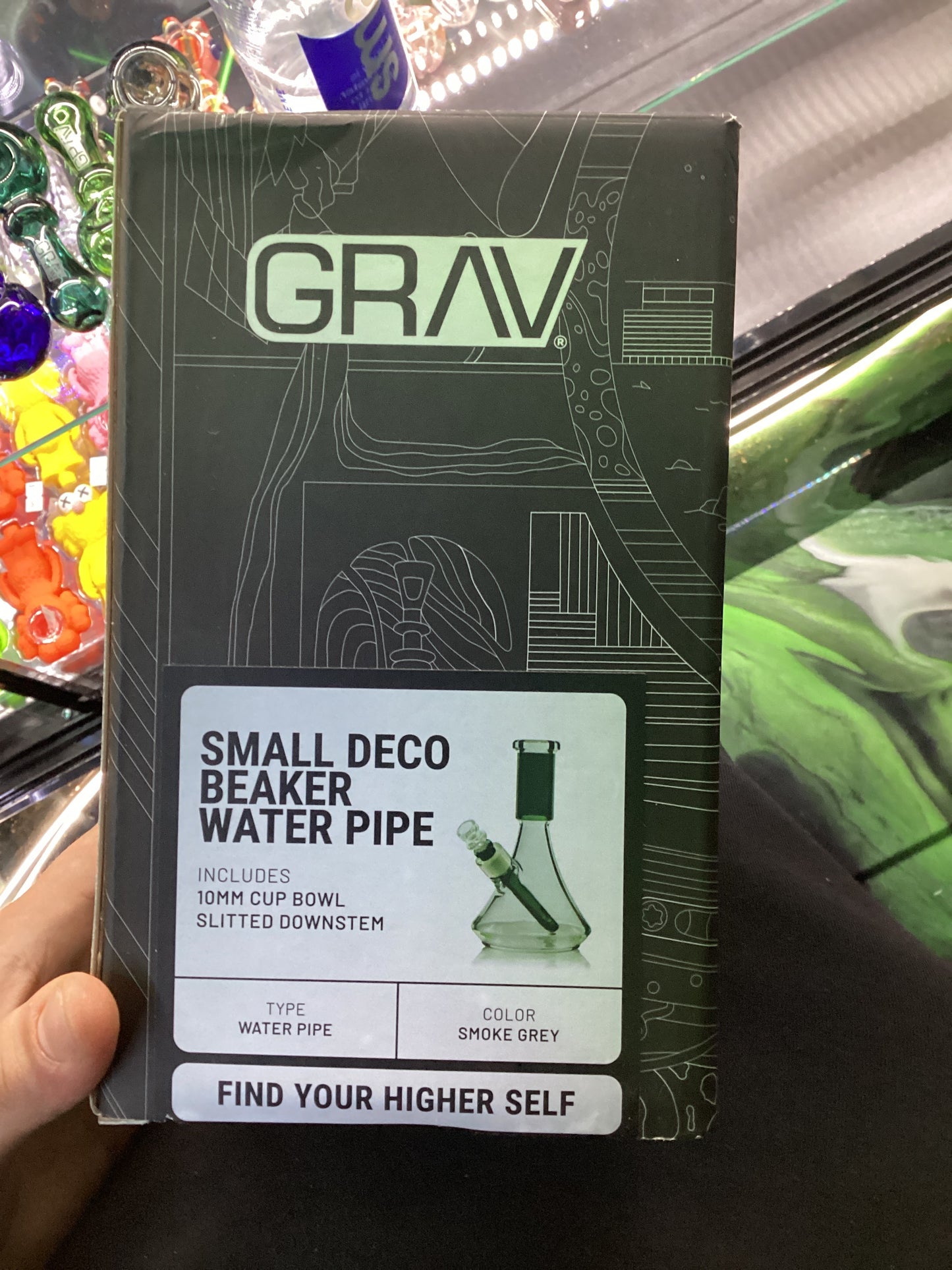Grav small deco beaker water pipe
