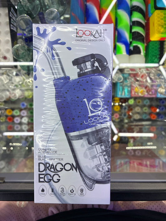Lookah dragon egg, blue black splatter
