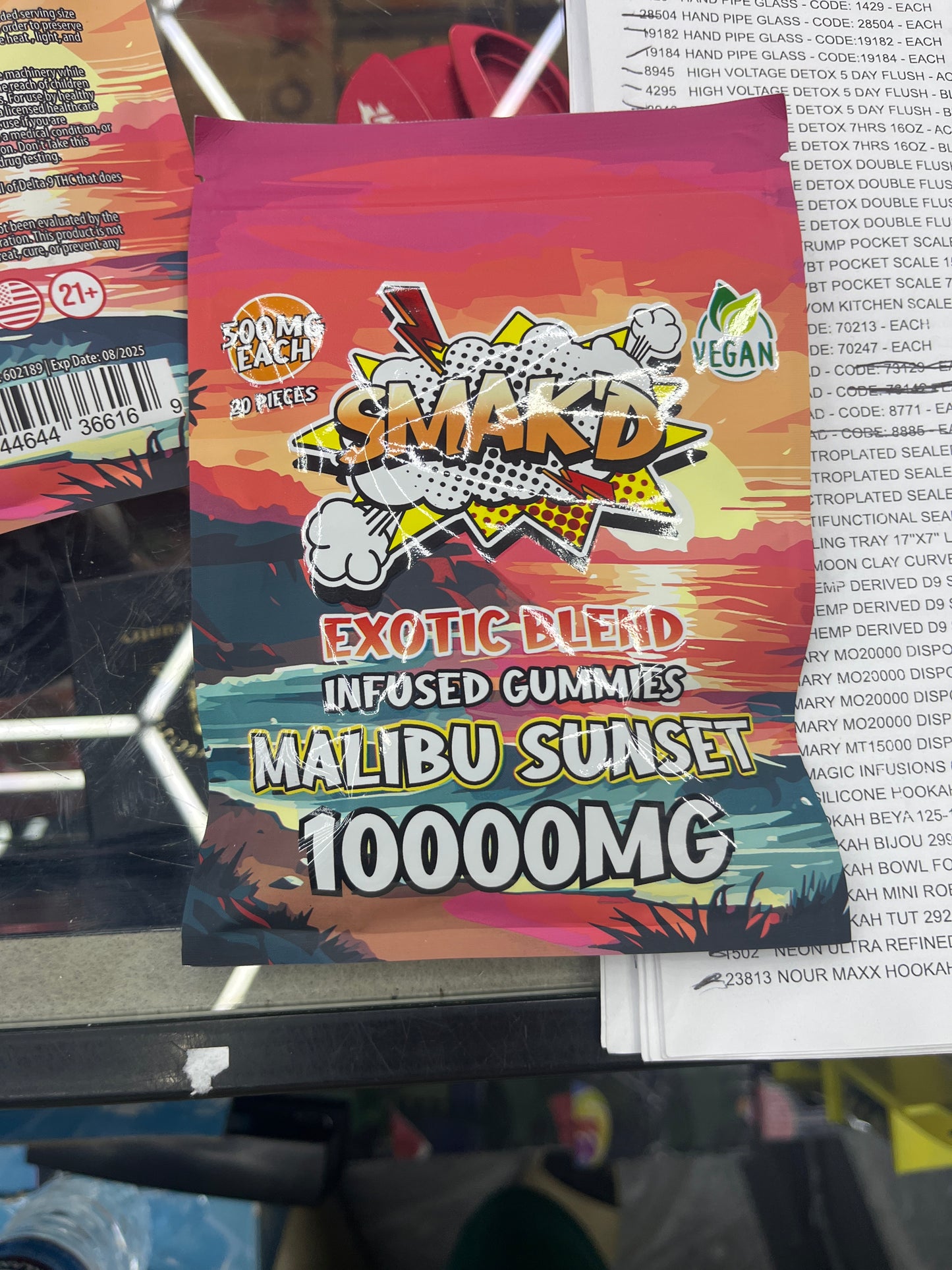 Smakd delta blend gummys 10000mg Malibu sunset