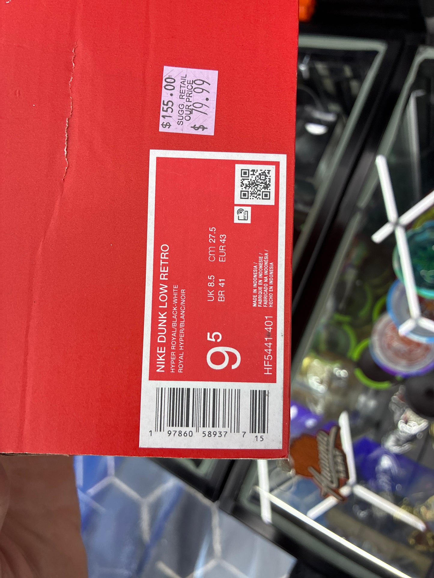 Nike dunk low retro hyper royal size 9.5