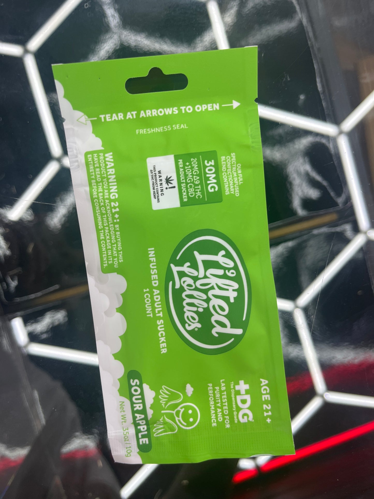 Lifted lollies infused adult sucker sour apple 30mg