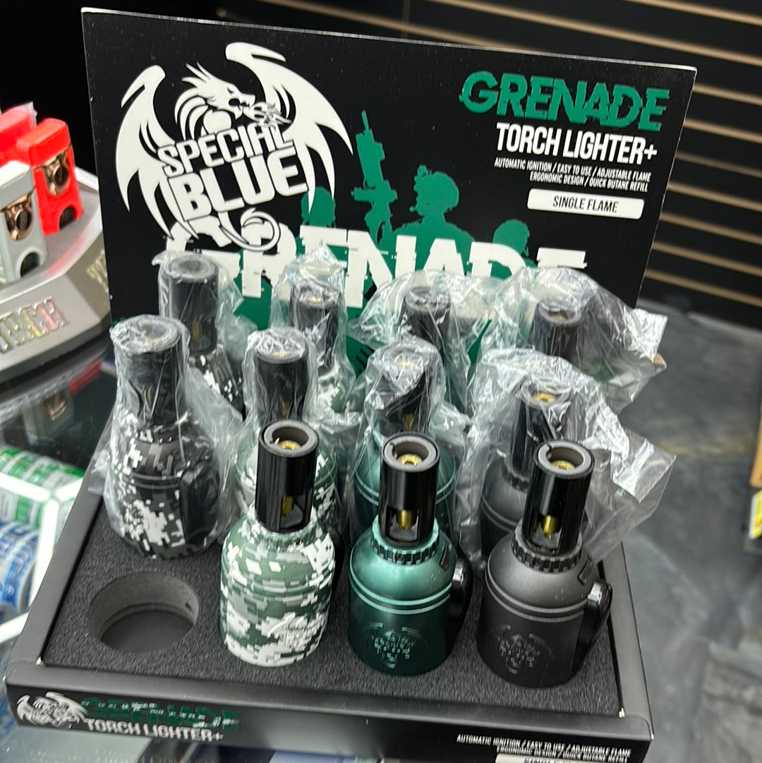 Special blue grenade, torch, lighter