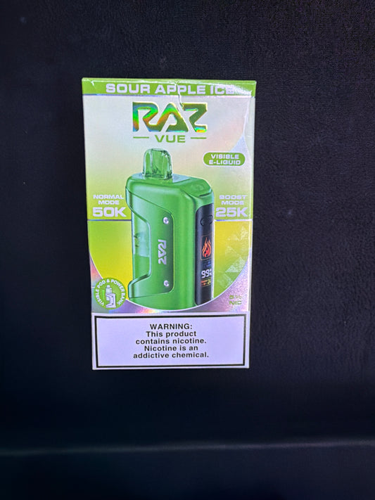 Raz Vue Kit 50k puff disposable sour apple ice