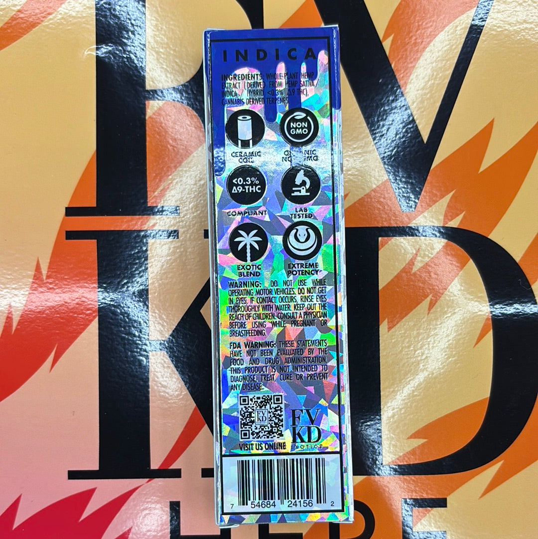 Fvkd exotics blueberrykush, 3.5G Indica THCA rosin