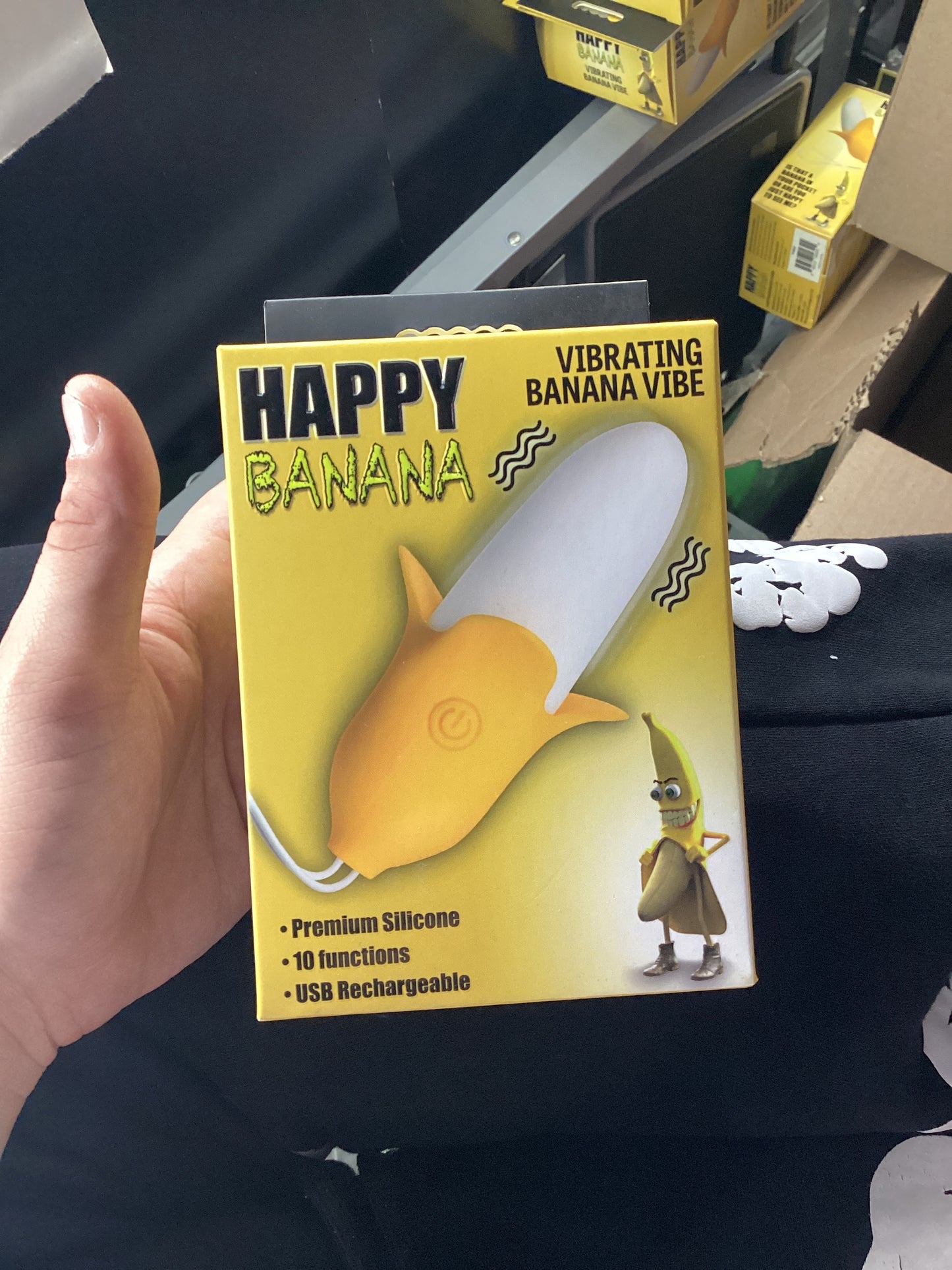 Happy banana vibrating banana vibe