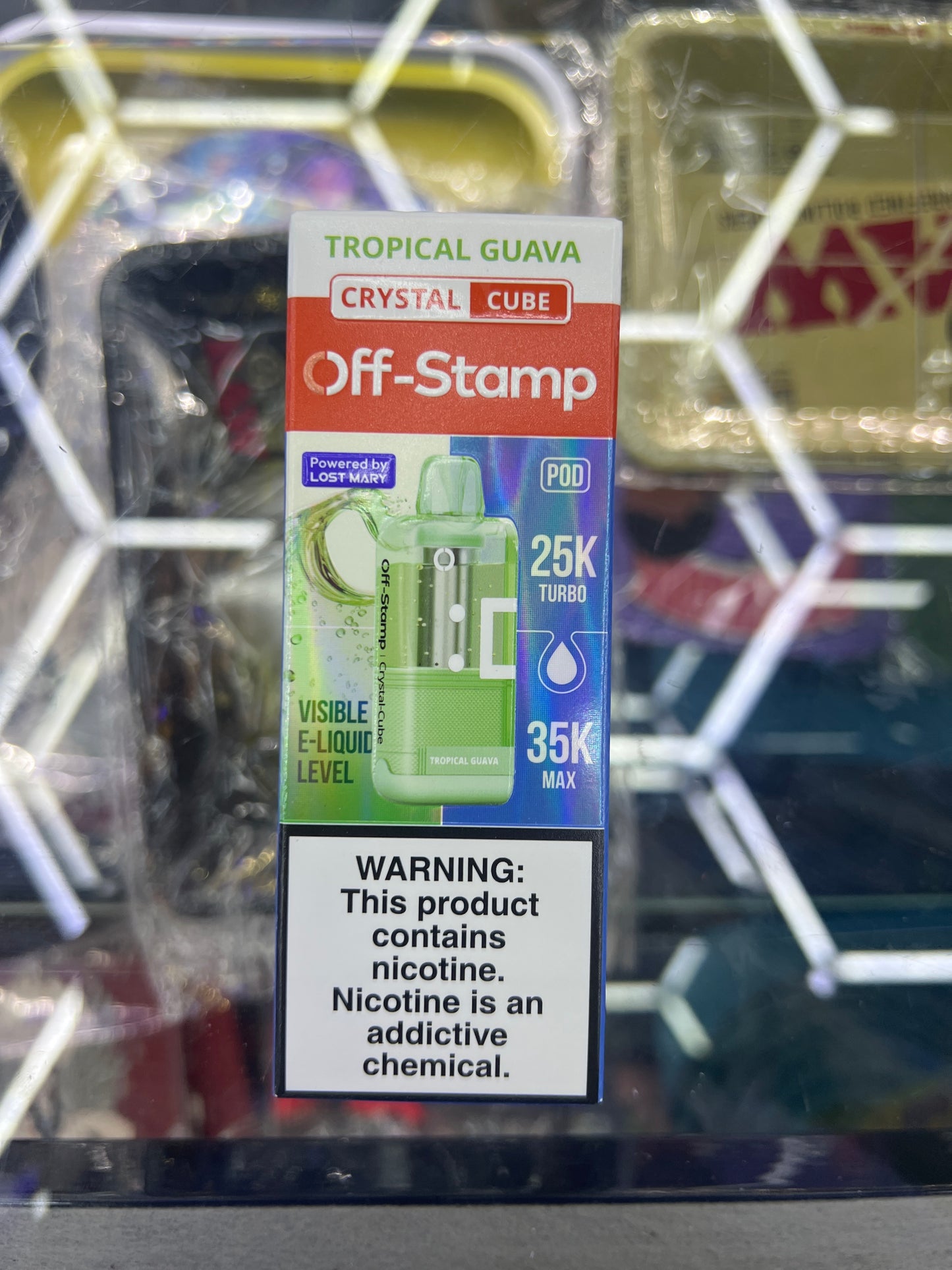 Off stamp crystal cube 25K tropical guava