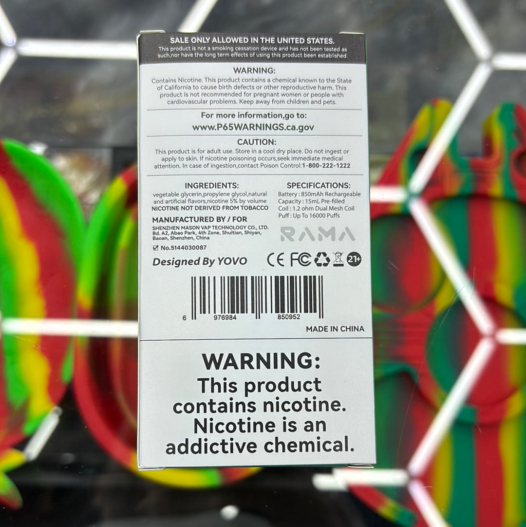 Rama strawberry kiwi 16,000 puffs