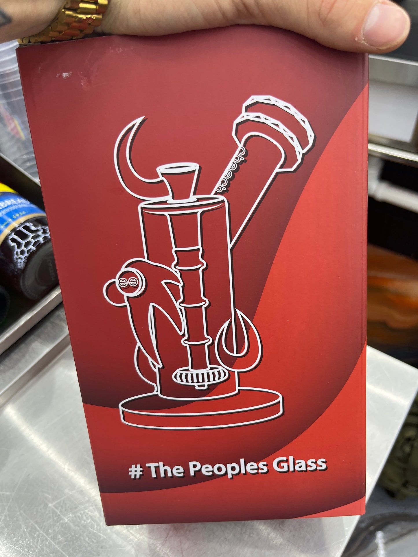 Cheech gold peoples glass 8”