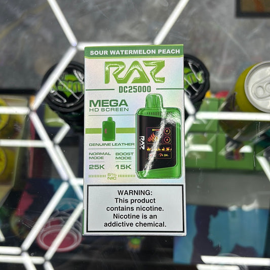 Raz dc25000 25k puffs sour watermelon peach ￼