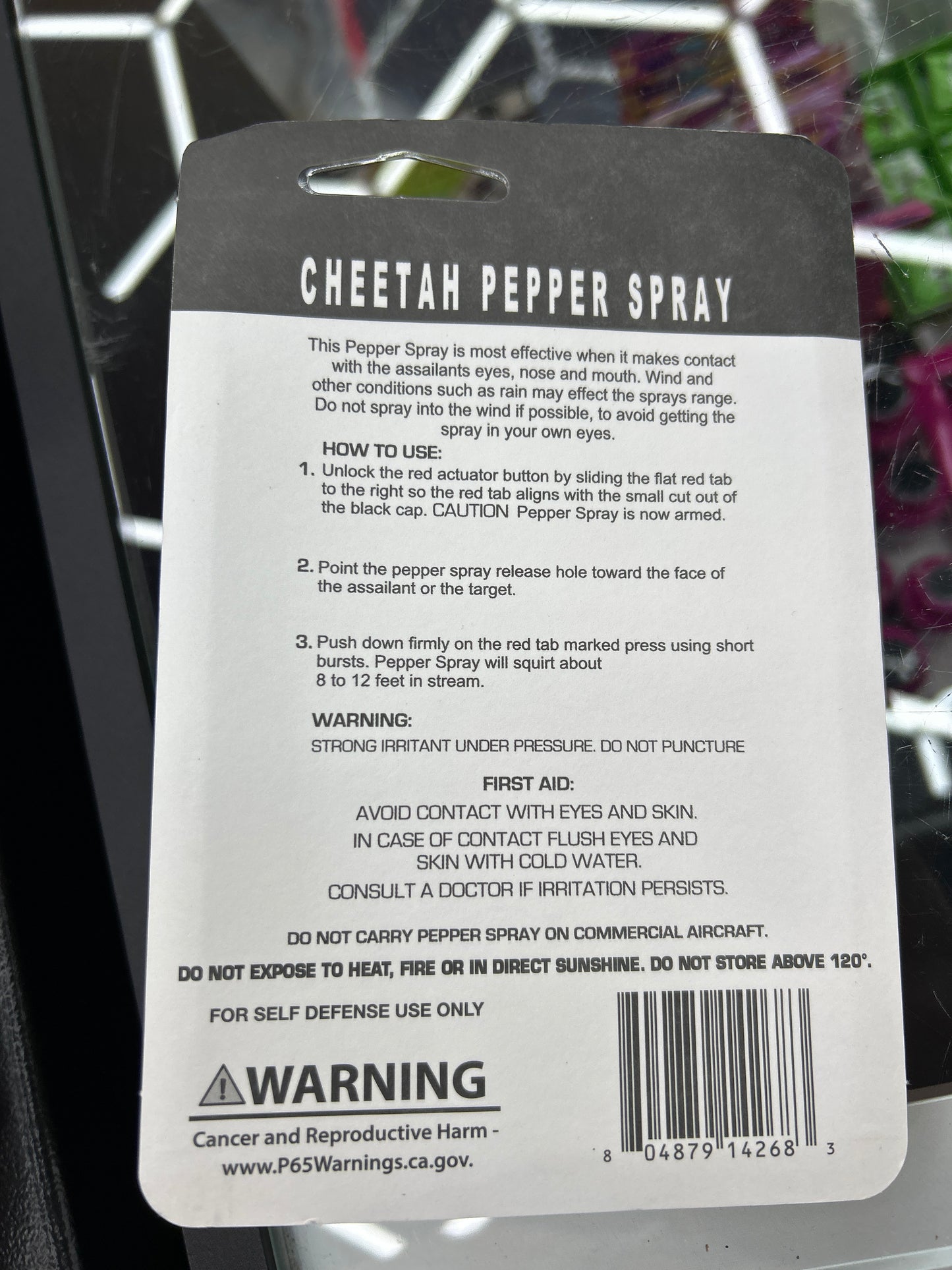 Cheetah Pepper spray defense spray black