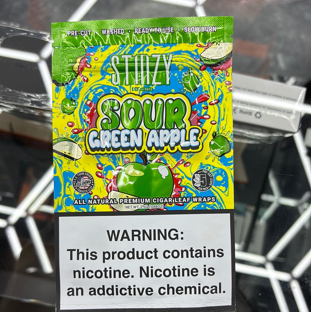 Stiiizy sour green apple 5 pre-cut leaves