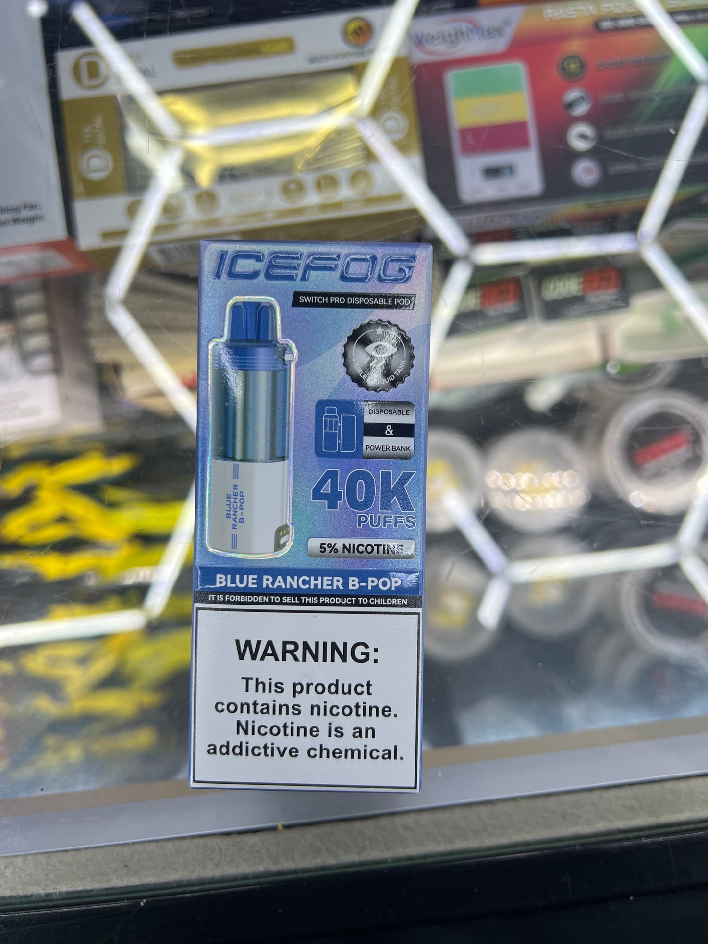 IceFogger switch pro disposable pod 40k puffs blue rancher b-pp