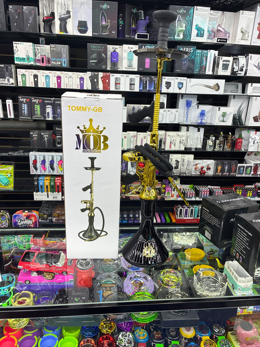 Mob Tommy gun hookah 34’ gold & black