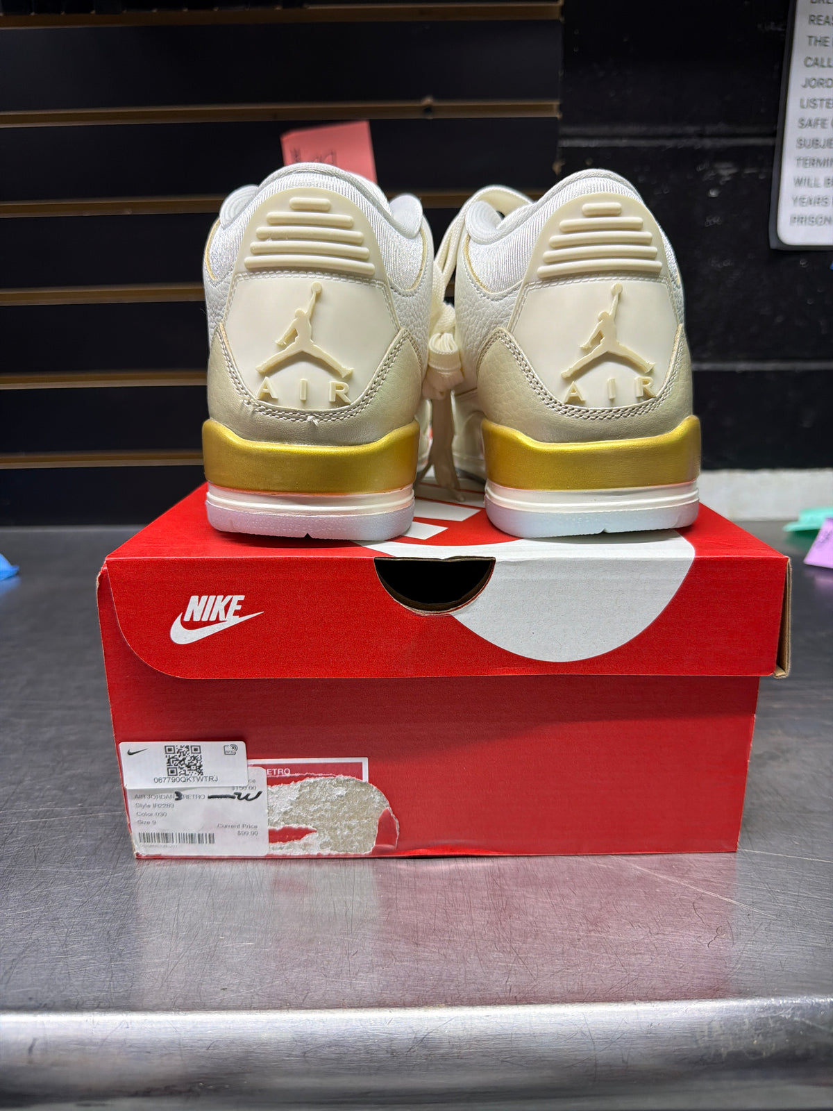 Jordan 3 Retro Champagne and Oysters Size 9