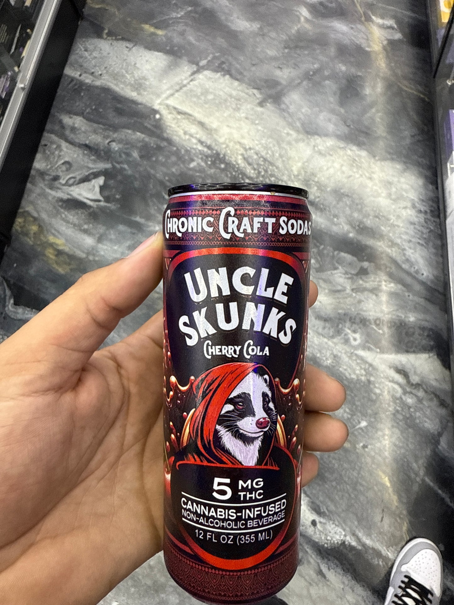 Uncle skunk’s cherry cola 5mg THCp infused drink
