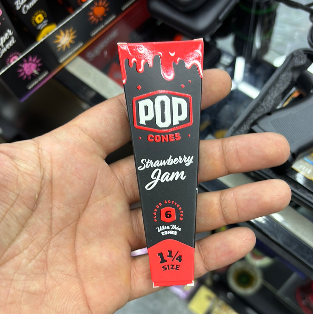 Pop cones strawberry, jam, six pack 1 1/4