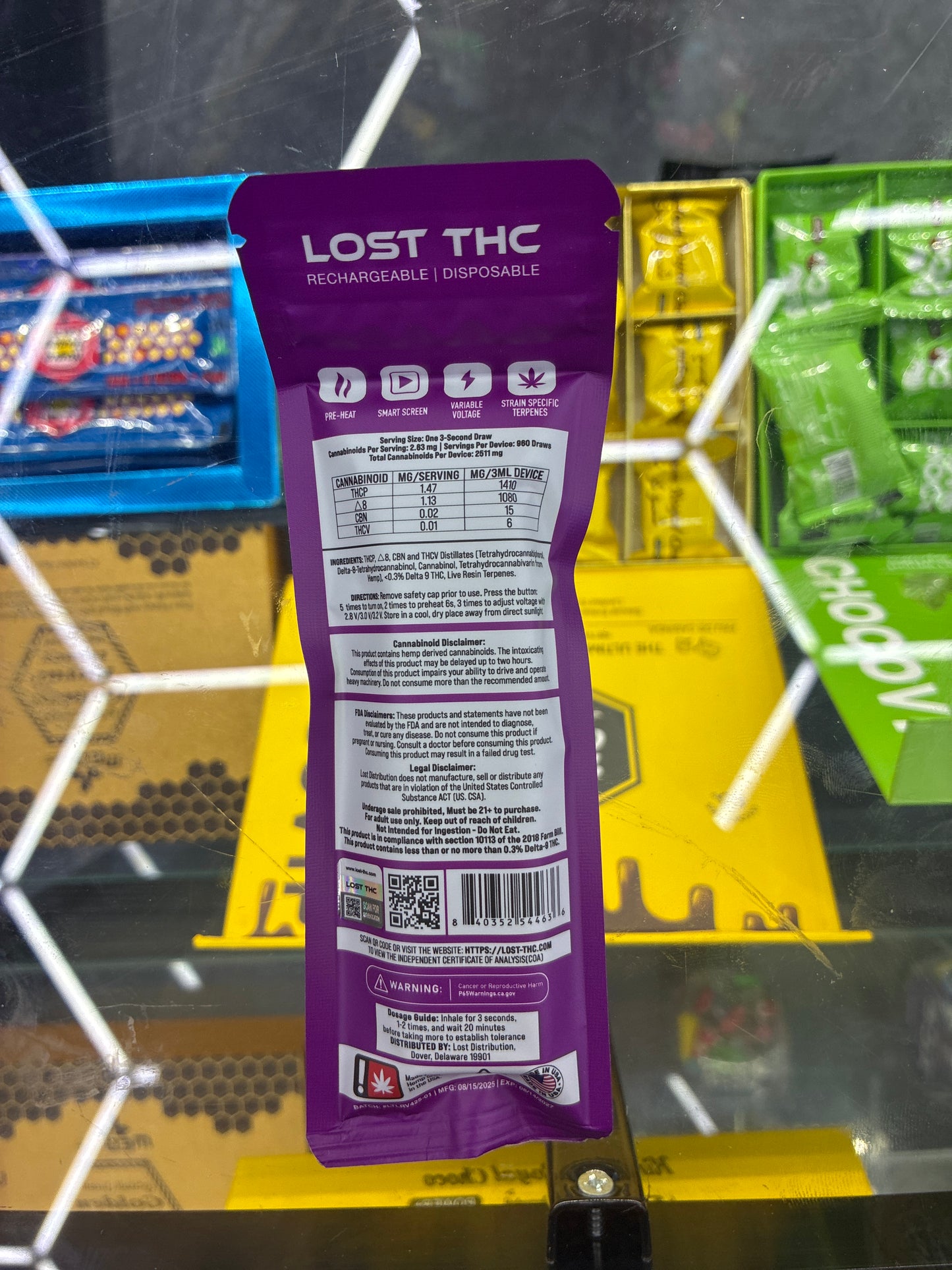 Lost thc live resin 3g disposable gelato #33 indica