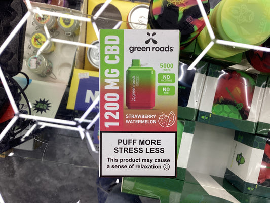 Green roads, 1200 MGCBD strawberry watermelon ice vape