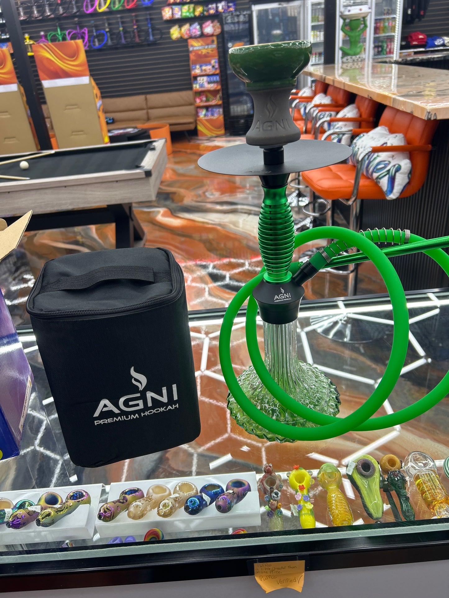 Agni travel hookah green