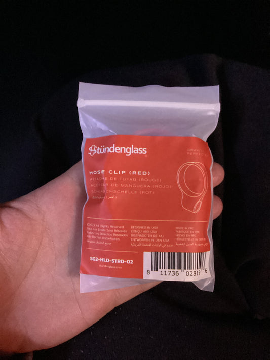 Stundenglass hose clip red