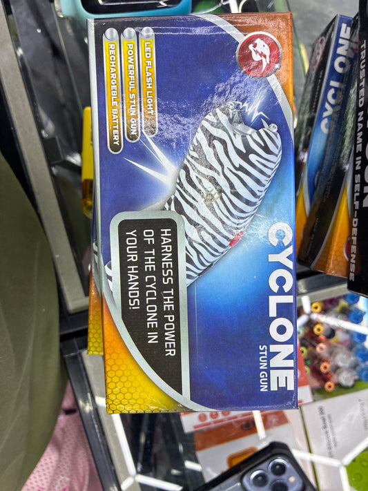 Cyclone stun gun zebra