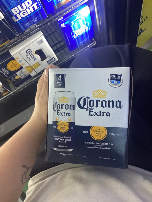 Corona extra 4 pack cans 16oz