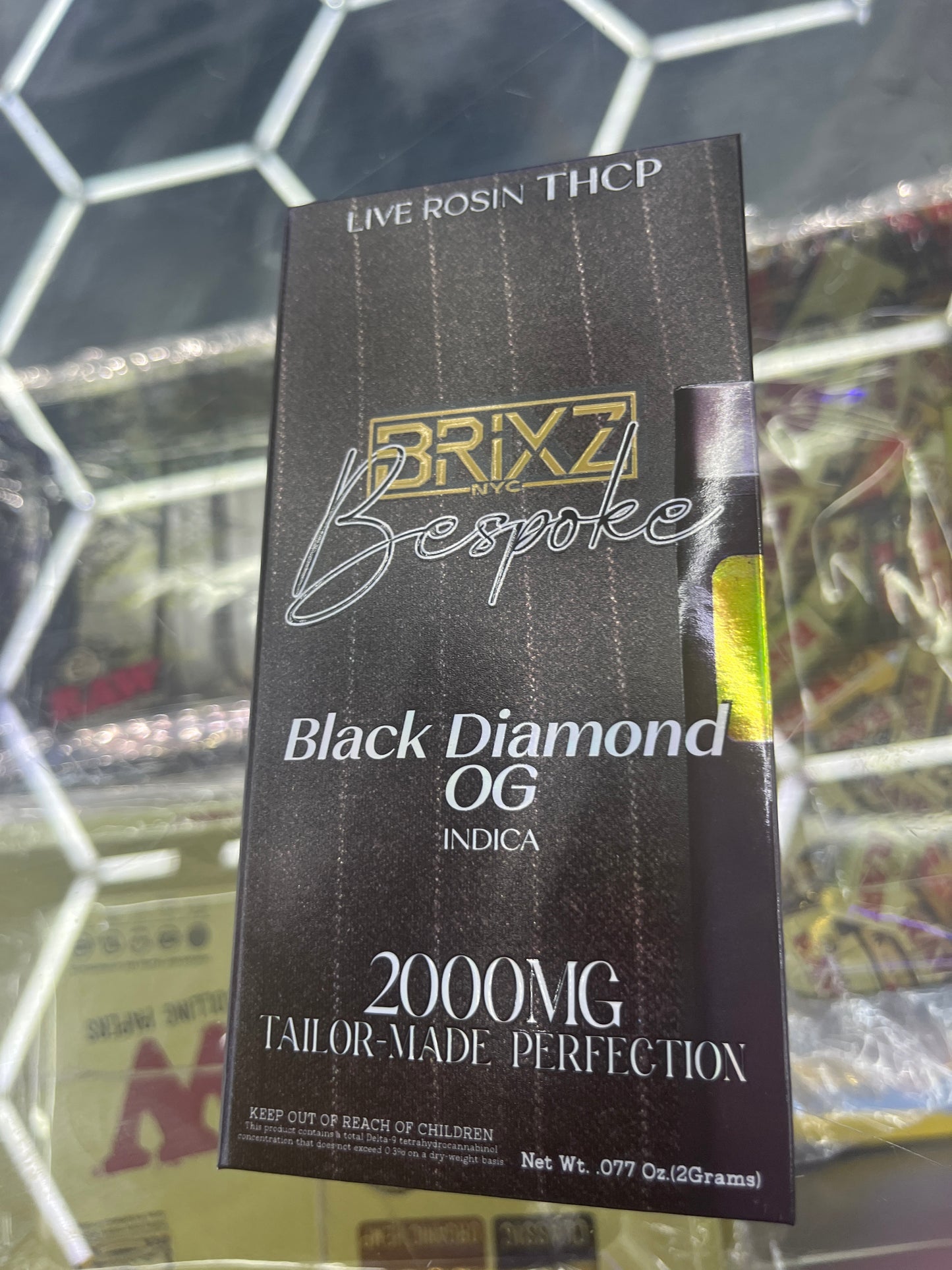 Brixz nyc bespoke live rosin thcp black diamond og 2000mg indica