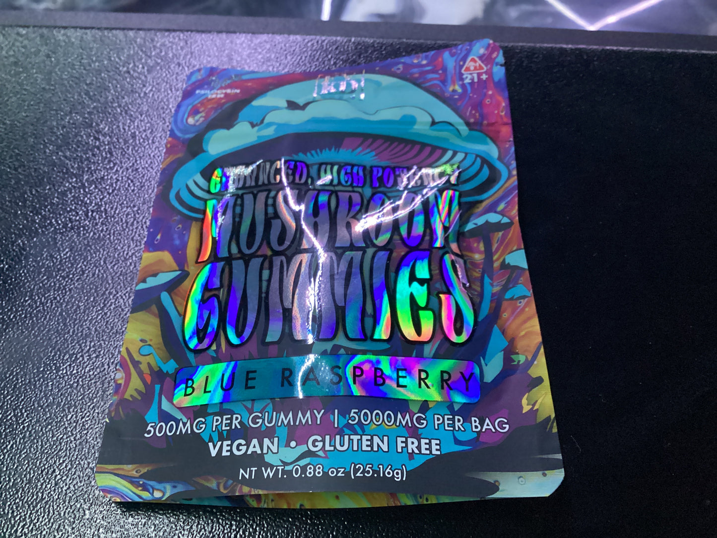 Fvkd enhance hypo mushroom gummy’s blue raspberry 500 MG per gummy 5000 MG per bag