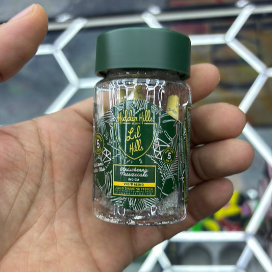 Hidden Hills club lit hills strawberry freeze cake,, indica, VVS blend liquid diamond pre-rolls