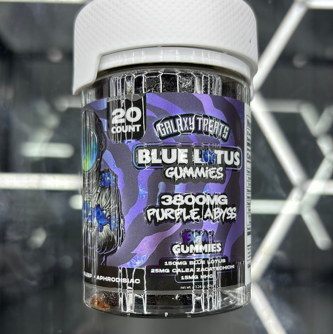 Galaxy treats, blue Lotus, gummy’s, 3800 mg purple Abby’s