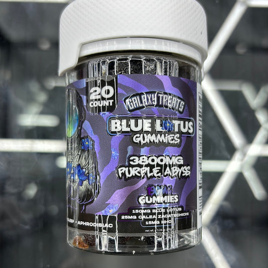 Galaxy treats, blue Lotus, gummy’s, 3800 mg purple Abby’s