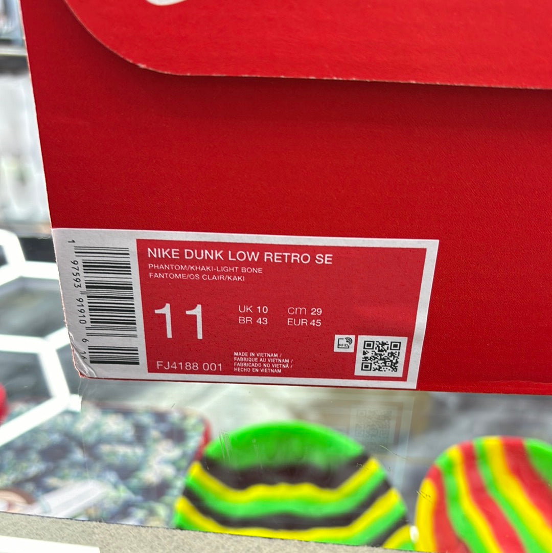 Nike dunk low retro SE phantom/KHAKI/light bone  size 11 M ￼