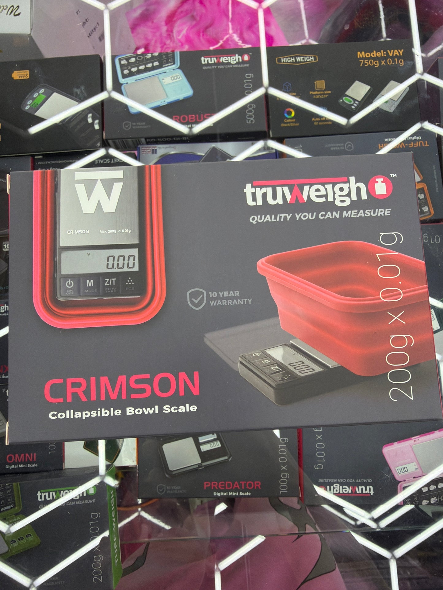 TruWeigh Mini Crimson Scale Collapsible Bowl 100gnx 0.01g Red