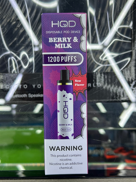 HQD berry & milk, 1200 puffs curvie plus