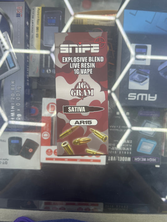 Snipe explosive blend live resin 1g vape ar15 sativa