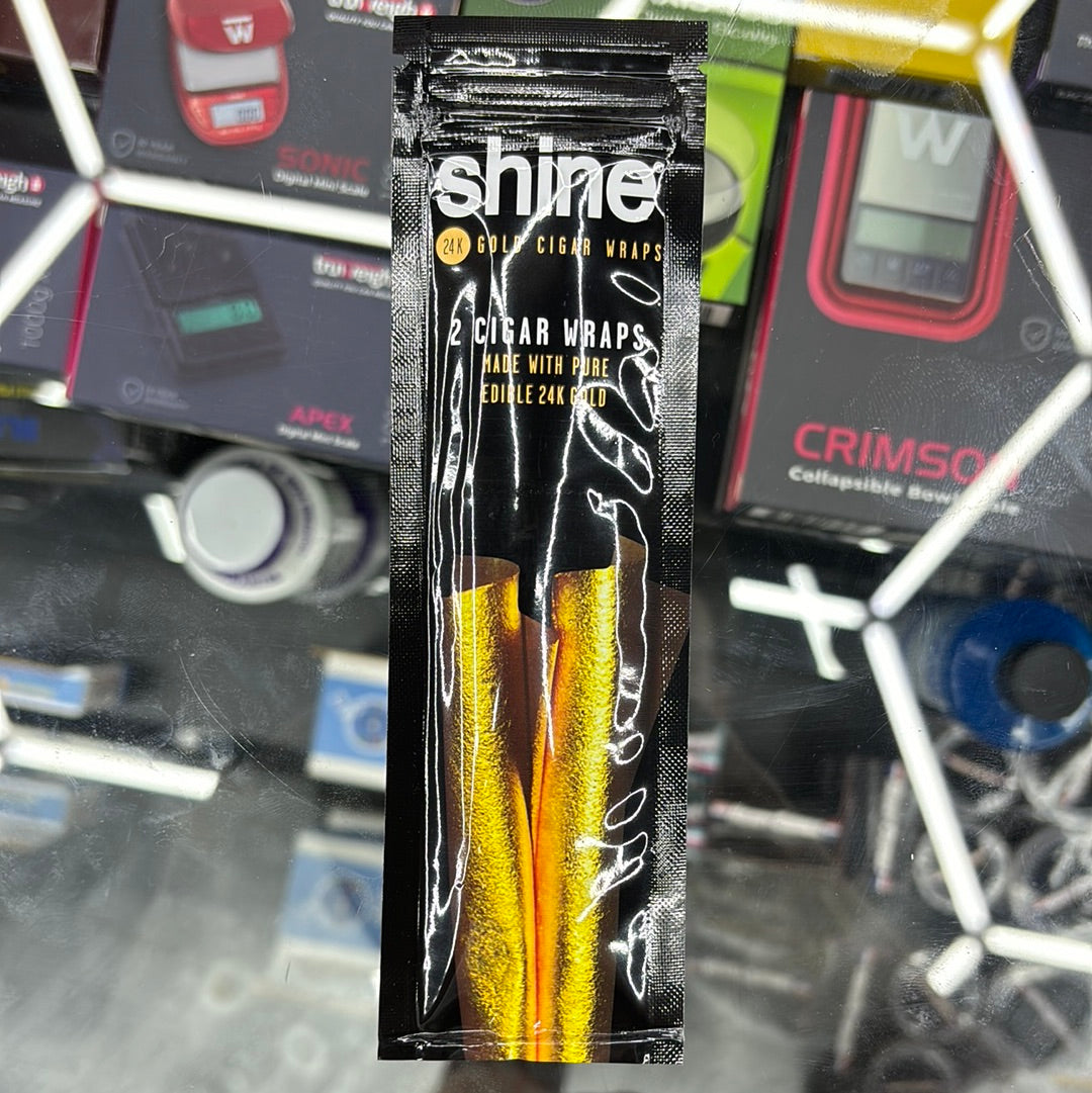 Shine 24k gold cigar wraps 2 cigar wraps