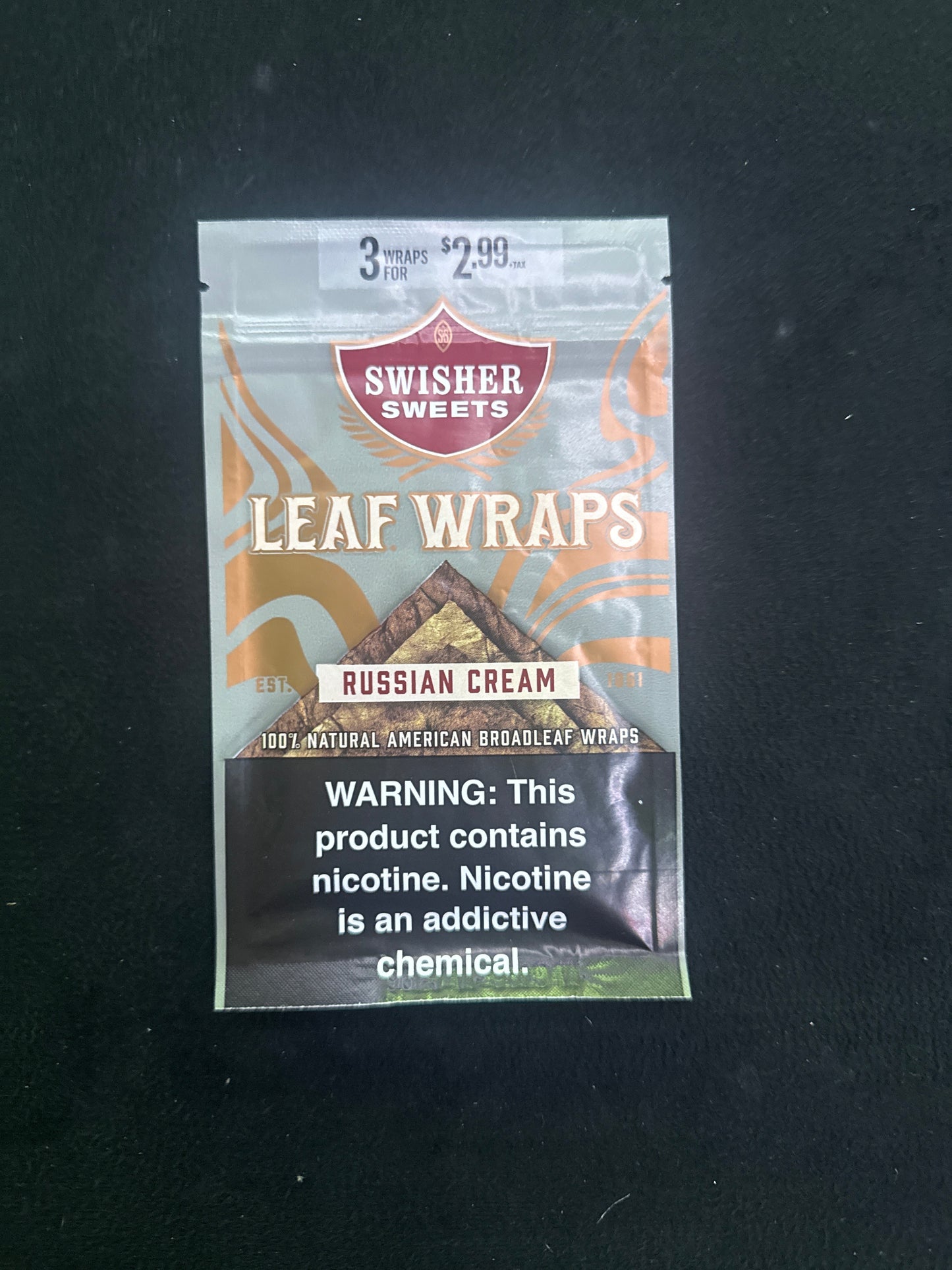 Swisher Sweets Leaf Wraps Russian Cream 3 pack