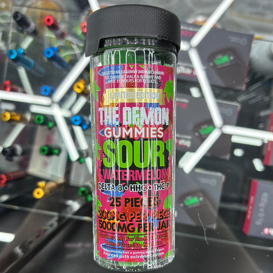 The demon gummy, sour watermelon, 5000 MG per jar