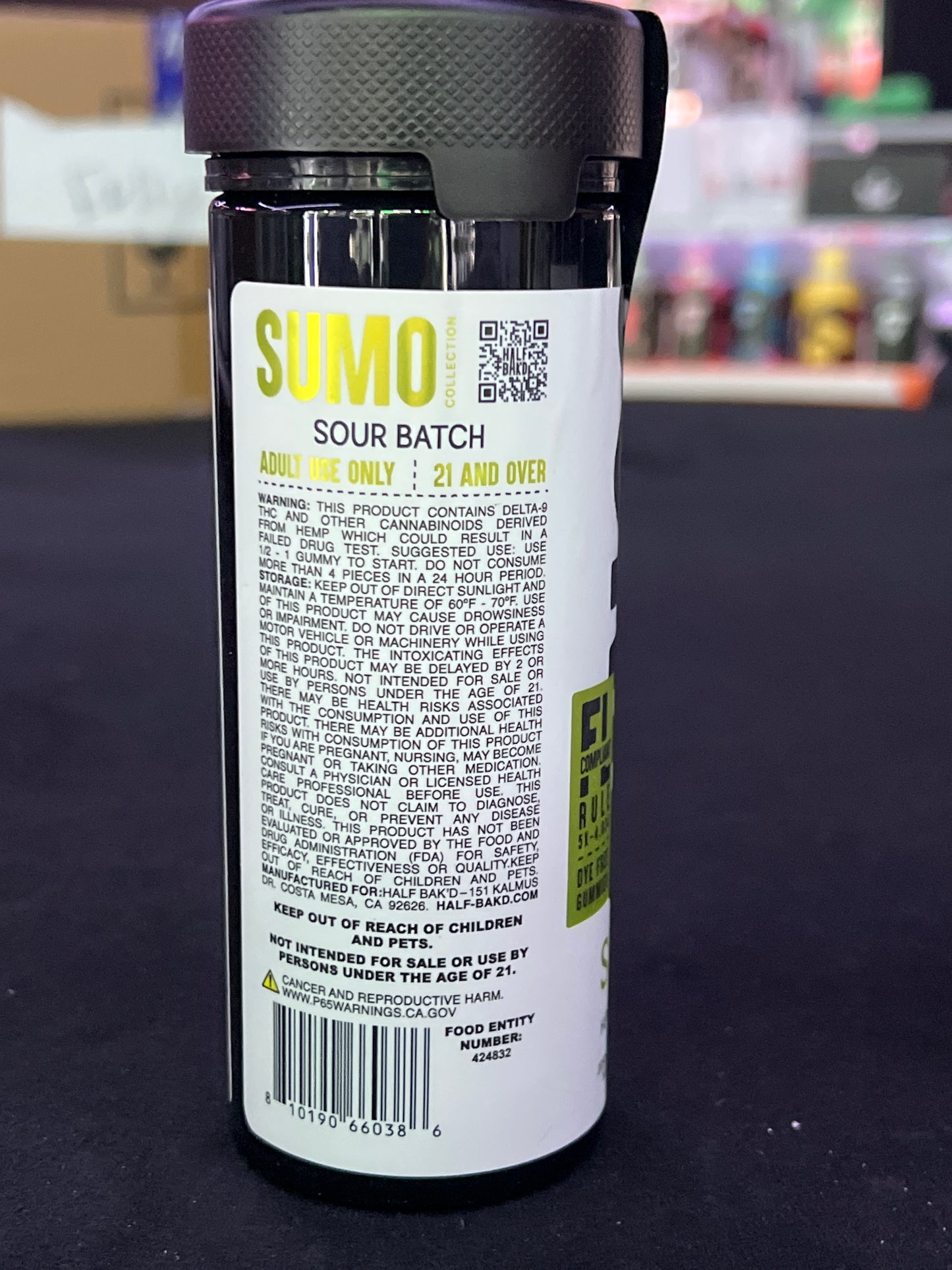 Half baked THCP sourd sumo gummy 10000mg 25ct jar sour batch
