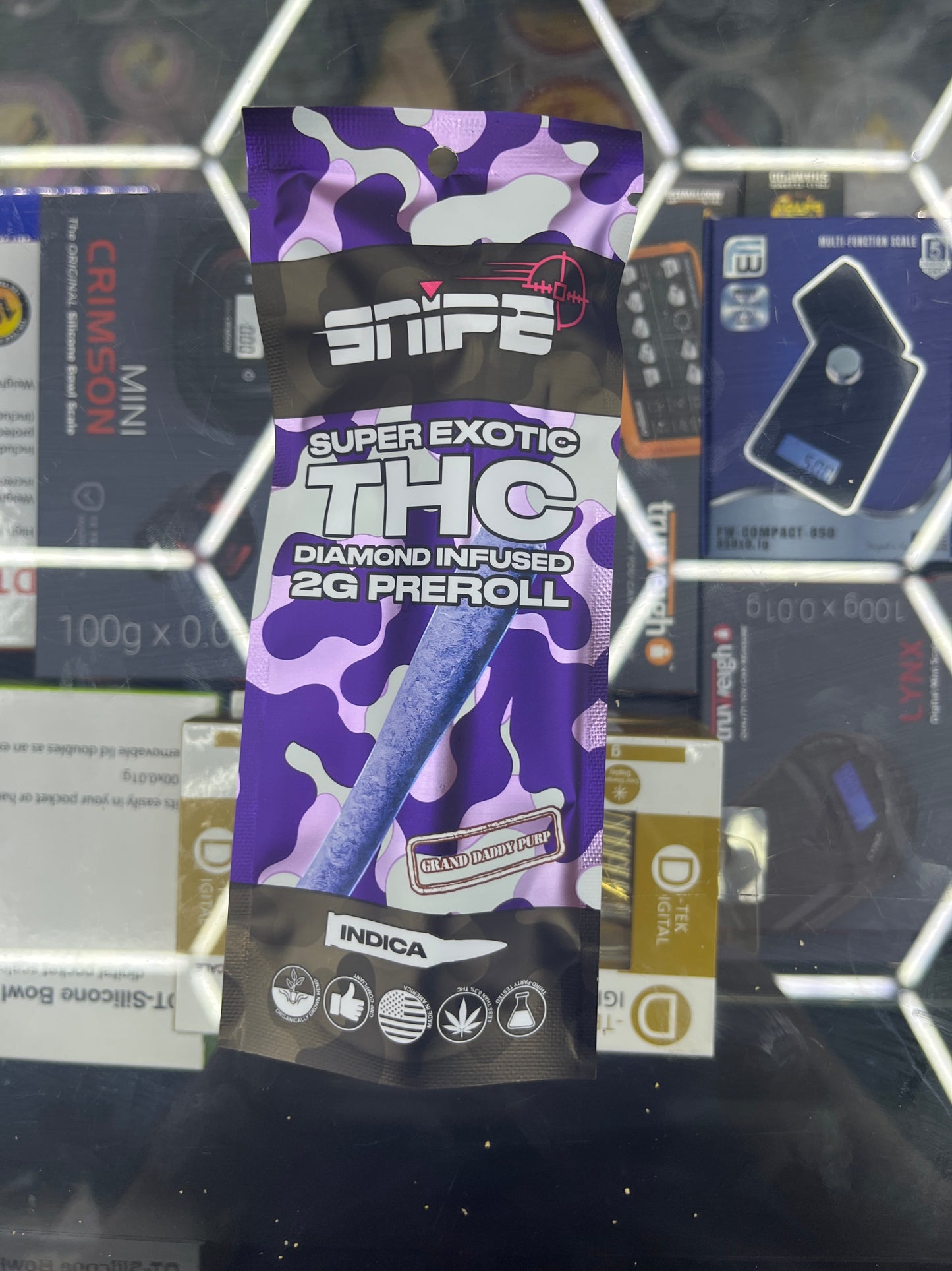 Snipe 2g thcp super exotic diamond preroll grand daddy purp indica